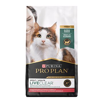 Purina Pro Plan LiveClear Cat Food - Allergen Reducing Sensitive Skin & Stomach Turkey 3.2lb