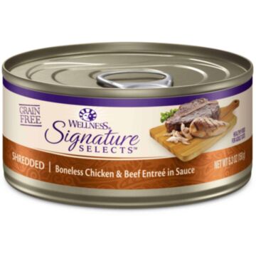Wellness CORE® Signature Selects® Cat Canned Food - Shredded Boneless Chicken & Beef 5.5oz