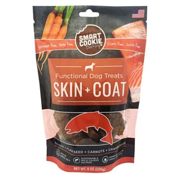 Smart Cookie Dog Functional Treat - Skin & Coat - Salmon Flax Seed Cranberries & Carrots 8oz