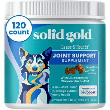 Solid Gold Dog Supplements - Leaps & Hounds Joint Support Chews 7.4oz (120 Chews)