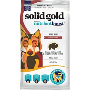 Solid Gold Dog Food - NutrientBoost Wolf King - Large Breed - Bison Brown Rice & Sweet Potato 22lb