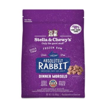Stella & Chewys Cat Food - Frozen Raw Dinner Morsels - Absolutely Rabbit 1lb