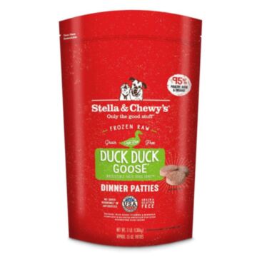 Stella & Chewys Dog Food - Frozen Raw Dinner Patties - Duck Duck Goose