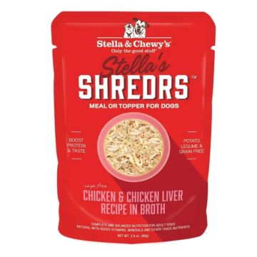 Stella & Chewys Dog Pouch - Stella's Shredrs - Chicken & Chicken Liver in Broth