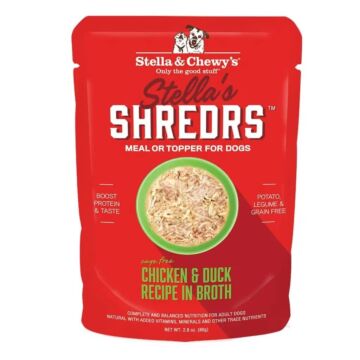 Stella & Chewys Dog Pouch - Stella's Shredrs - Chicken & Duck in Broth