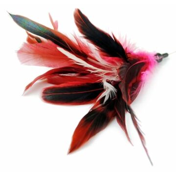 TinTinCat Interactive Feather Wand (Red & White)