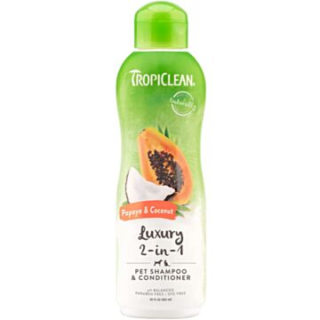 Tropiclean Pet Shampoo & Conditioner - Papaya & Coconut 355ml