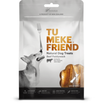 Tu Meke Friend Dog Treat - Air Dried Beef Paddywack 100g