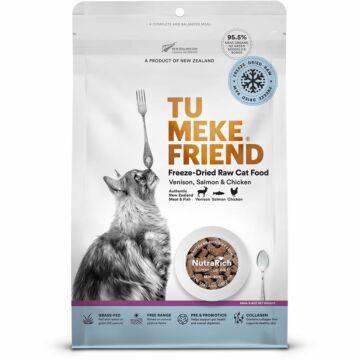 Tu Meke Friend 新西蘭貓糧 - 凍乾脫水生肉粒 - 鹿⾁三⽂⿂雞⾁ 280g