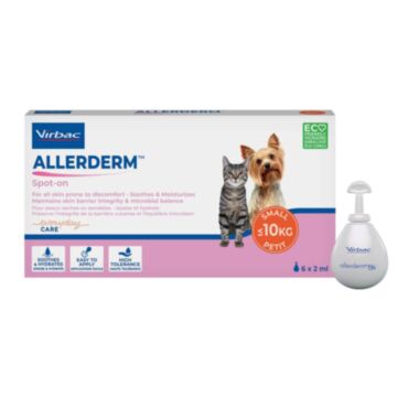 Virbac Allerderm Spot On Skin Repair for Small Dogs & Cats ≤ 10kg (6 x 2ml)