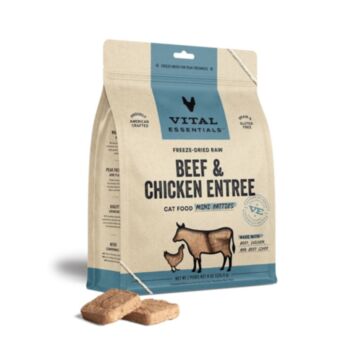 Vital Essentials Cat Food - Freeze-Dried Mini Patties - Beef & Chicken 8oz