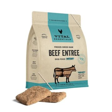 Vital Essentials Dog Food - Freeze-Dried Patties - Beef 30oz