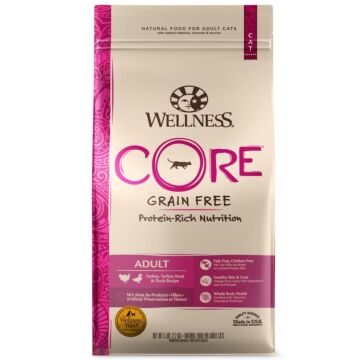 wellness core grain free cat dry food turkey turkey meal duck formula