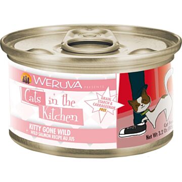 WERUVA Grain Free Cat Canned Food - Kitty Gone Wild with Wild Salmon Recipe ( 3 oz )