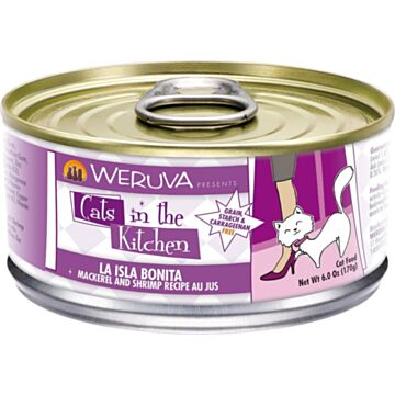 WERUVA Grain Free Cat Canned Food - La Isla Bonita with Mackerel & Shrimp (6oz)