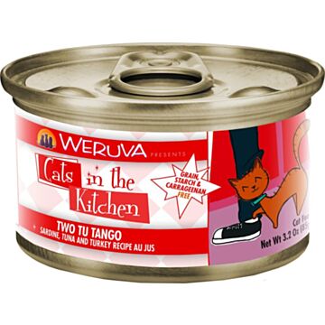 WERUVA Grain Free Cat Canned Food - Two Tu Tango with Sadine, Tuna & Turkey Recipe ( 3 oz )