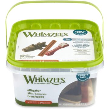 Whimzees Dog Dental Treat - Variety Box - Large (40-60lbs) 14pcs