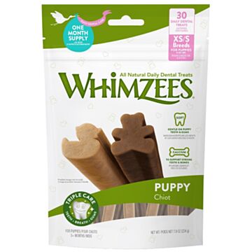 Whimzees Puppy Dental Treat - Puppy XS/S (5-20lbs) 30pcs