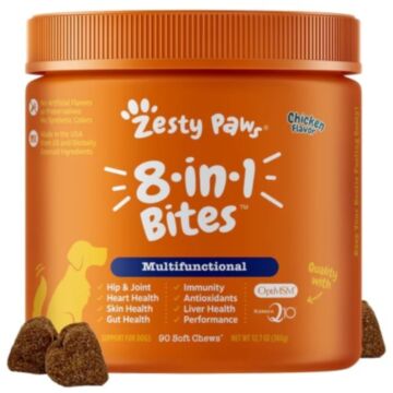 Zesty Paws Dog Supplement - 8 In 1 Bites Multivitamin - Chicken Flavor 90 chews