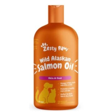 Zesty Paws Supplement - Wild Alaskan Salmon Oil Skin & Coat Care for Dogs & Cats 