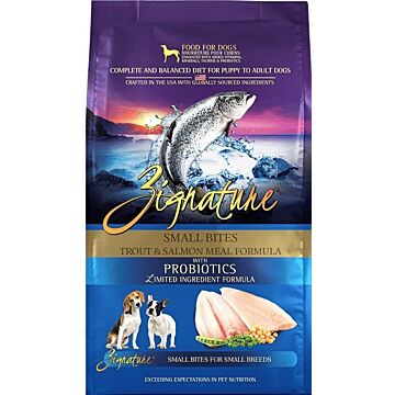 Zignature Dog Food - Small Bites - Grain Free Trout & Salmon 4lb