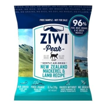 Ziwipeak Cat Food - Air-Dried Grain Free - Mackerel & Lamb Recipe 10g (Trial Pack)
