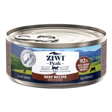 Ziwipeak Cat Canned Food - Grain Free - Beef Recipe 3oz [GIFT]