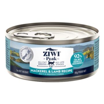 Ziwipeak Cat Canned Food - Grain Free - Mackerel & Lamb Recipe 3oz