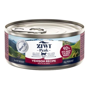 Ziwipeak Cat Canned Food - Grain Free - Venison Recipe 3oz
