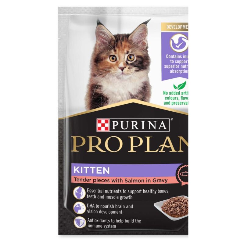 Purina Pro Plan 貓湯包- 幼貓嫩肉片配三文魚配肉汁85g