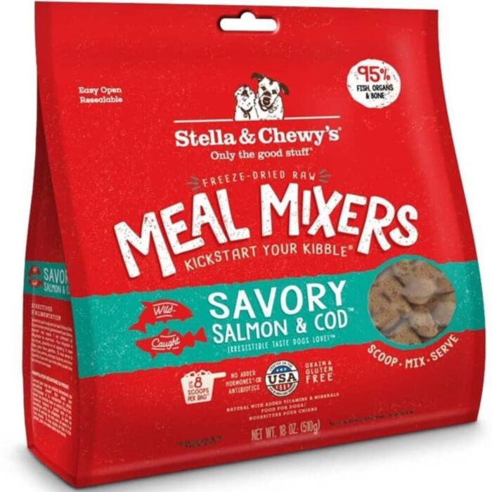 Stella & Chewy's Savory Salmon & Cod Meal Mixers Freeze-Dried Dog Food (9oz)