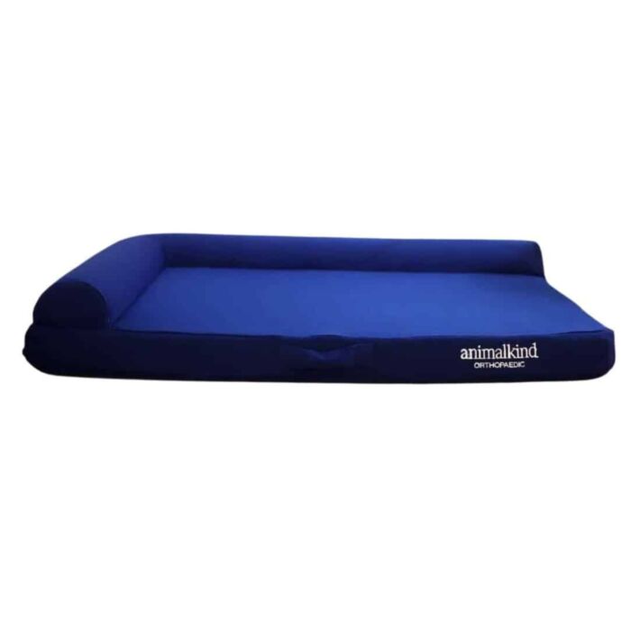 Animalkind Orthopaedic Bed with L Shaped Pillow for Dogs and Cats - Royal Blue 