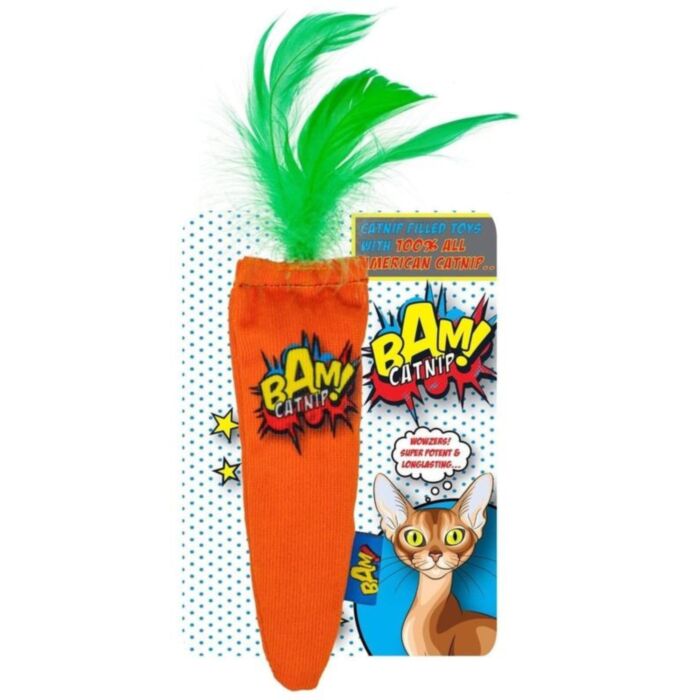 BAM Cat Toy - Super Potent & Long Lasting 100% Filled American Catnip Carrot 