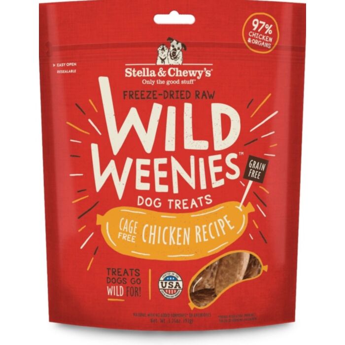 Stella & Chewys Dog Freeze Dried Treats - Wild Weenies - Cage Free Chicken Recipe 3.25oz