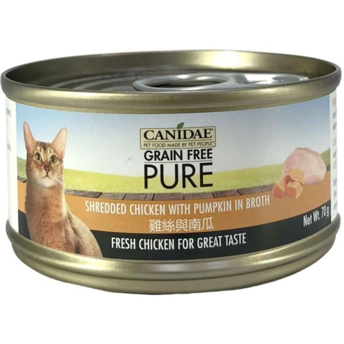 Canidae Wet Cat Food - Pure Shredded Chicken with Pumpkin in broth 70g