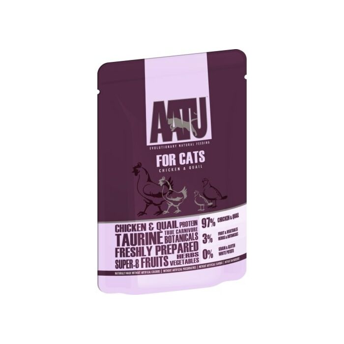 AATU Grain Free Cat Pouch - Chicken & Quail 85g
