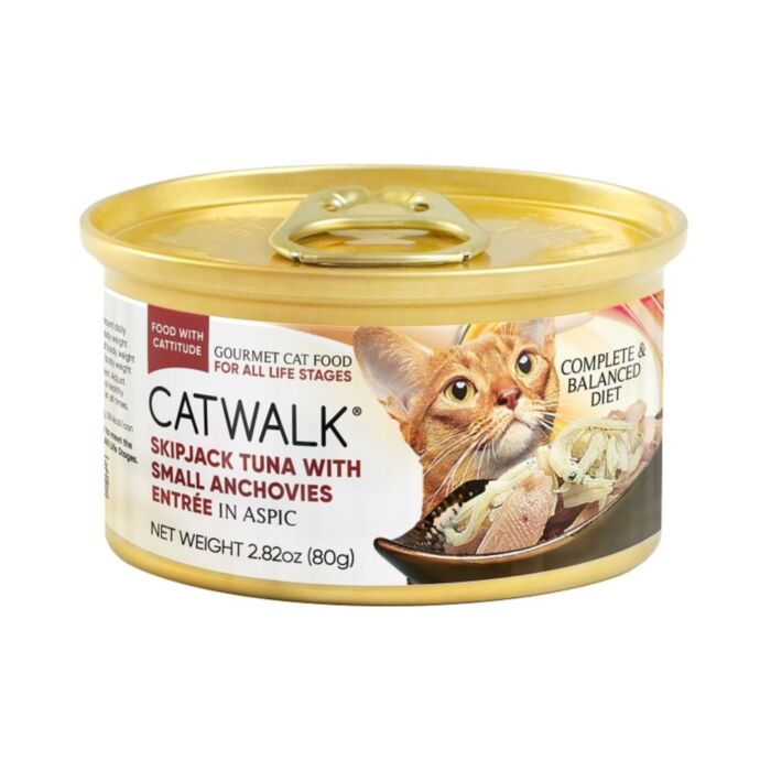 CATWALK Cat Wet Food - Skipjack Tuna with Small Anchovies Entree 80g