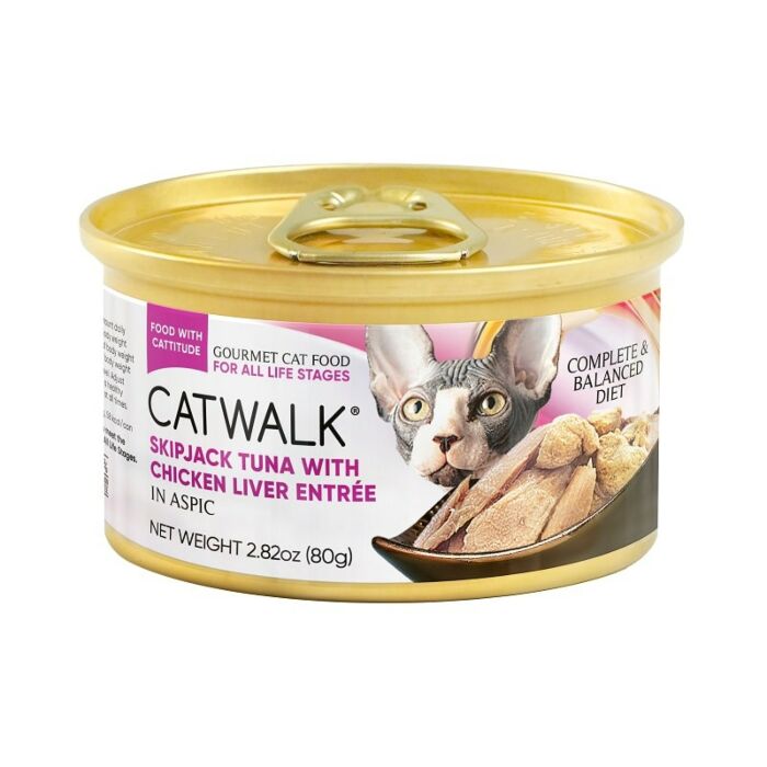 CATWALK Cat Wet Food - Skipjack Tuna With Chicken Liver Entree 80g