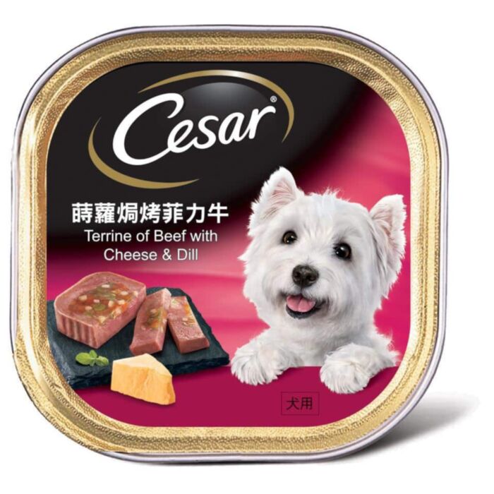 Cesar Dog Wet Food - Gourmet Terrine of Beef with Cheese & Dill 100g