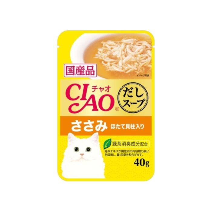 Ciao Cat Pouch (IC-213) - Scallop with Chicken (in Bonito soup) 40g