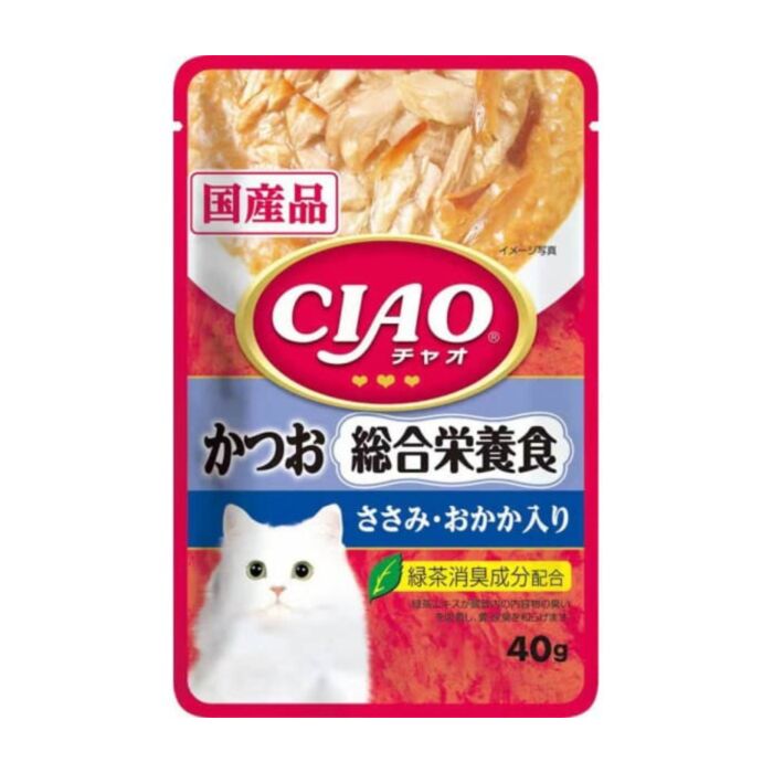 Ciao Cat Pouch (IC-324) - Skipjack with Chicken and Bonito (Complete Diet) 40g