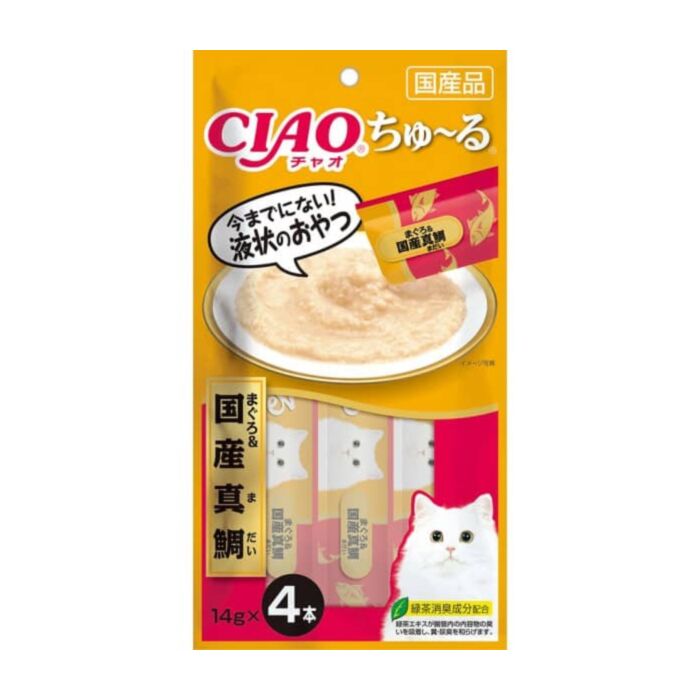 CIAO Cat Treat (SC-177) - Churu Tuna & Red Snapper Puree 14gx4