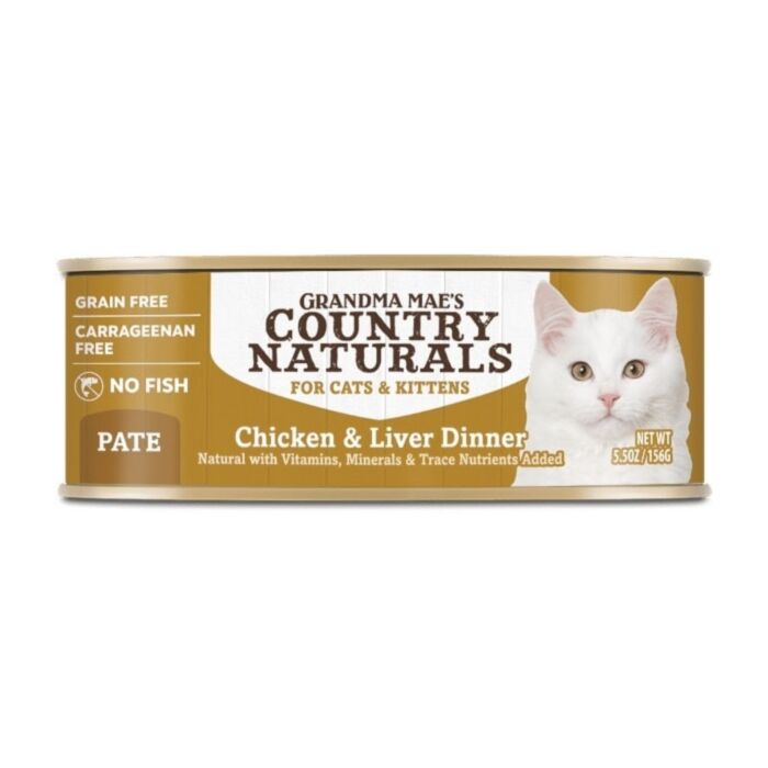 Country Naturals Cat Canned Food - Grain Free - Chicken & Liver Dinner 5.5oz