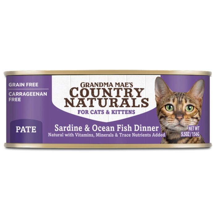 Country Naturals Cat Canned Food - Grain Free - Sardine & Ocean Fish Dinner 5.5oz