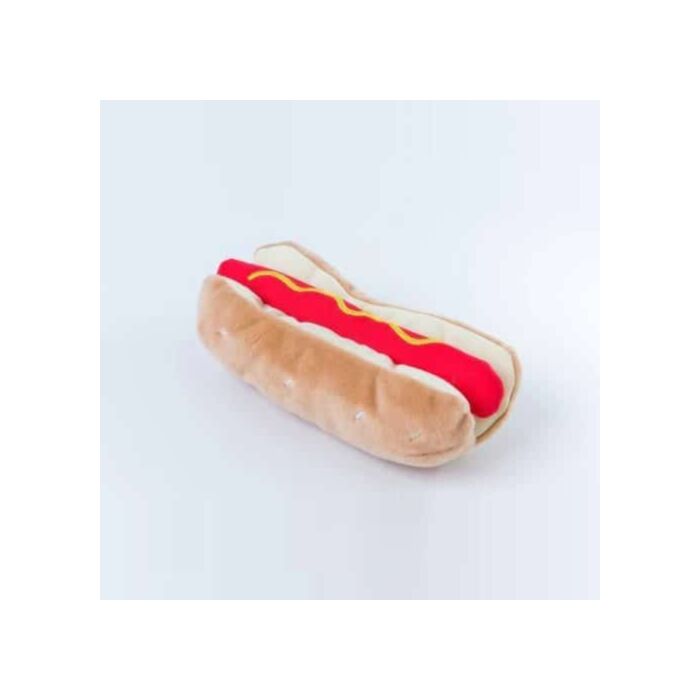 Doggie Goodie Dog Plush Toy With Squeaker - New York Hotdog