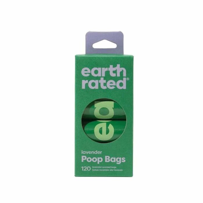 earth rated Dog 120 Poop Bags Refill - Lavender (15 Bags x 8 Rolls)