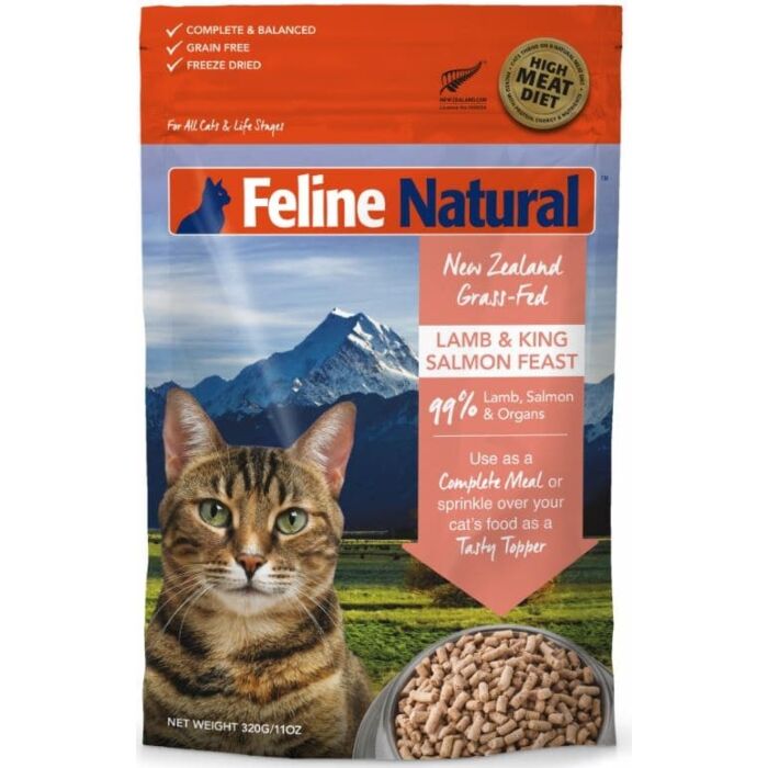 Feline Natural Freeze Dried Cat Food - Lamb & Salmon Feast 320g