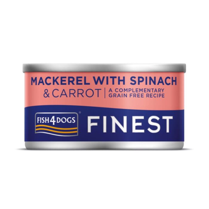 Fish4Dogs Dog Wet Food - Finest Mackerel With Spinach & Carrot 85g
