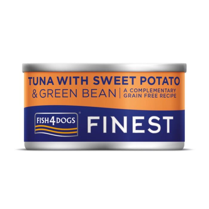 Fish4Dogs Dog Wet Food - Finest Tuna With Sweet Potato & Green Bean 85g