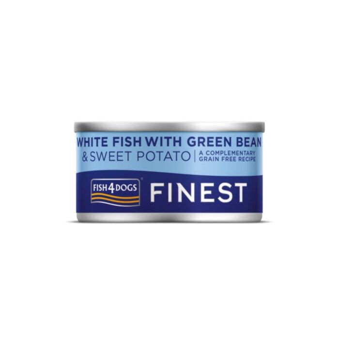 Fish4Dogs Dog Wet Food - Finest White Fish With Green Bean & Sweet Potato 85g